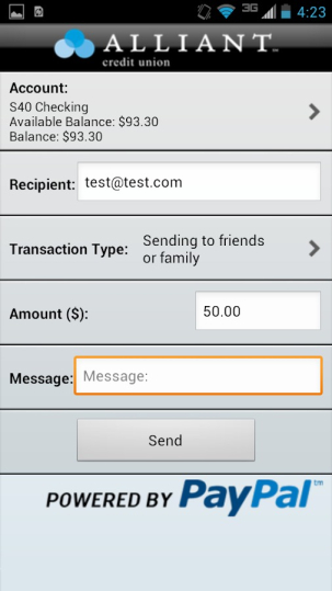 Alliant Credit Union Mobile Banking Features - Transfers