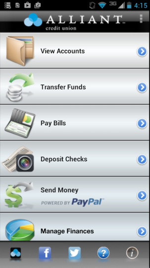 Alliant Credit Union Mobile Banking Features - Android